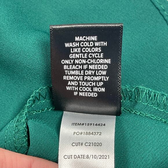 Torrid Top Womens 2X 18-20 Emerald Green Georgette Wrap Surplice Tunic Babydoll - Picture 15 of 16